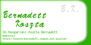 bernadett koszta business card